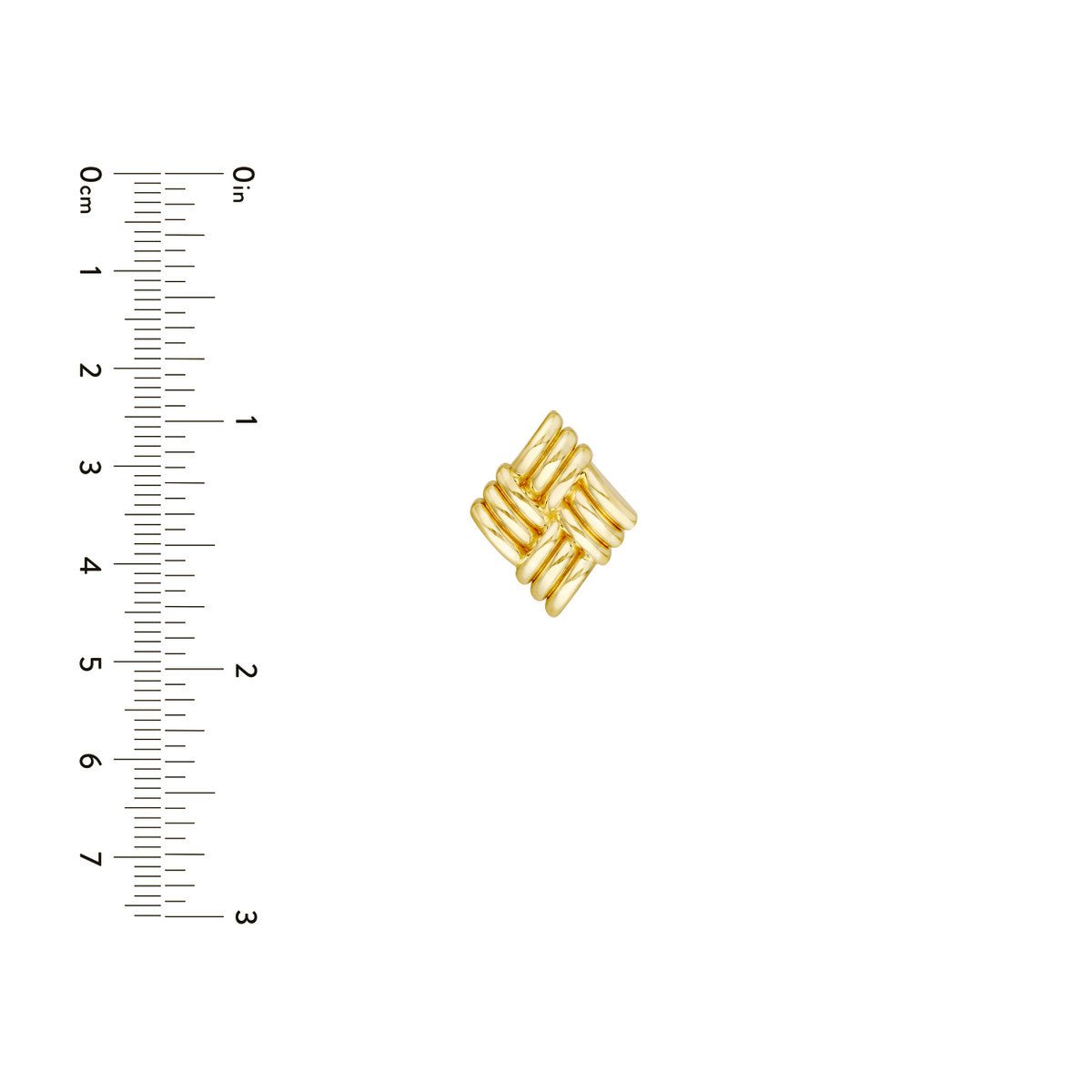 Birmingham Jewelry - 14K Yellow Gold Square Lattice Pattern Stud Earrings - Birmingham Jewelry