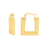 Birmingham Jewelry - 14K Yellow Gold Square Polished Puff Earrings - Birmingham Jewelry