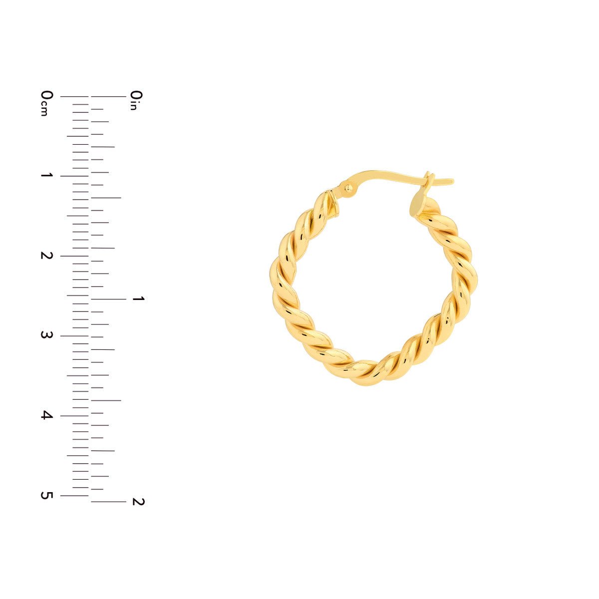 Birmingham Jewelry - 14K Yellow Gold Square Twist Rope Hoop Earrings - Birmingham Jewelry