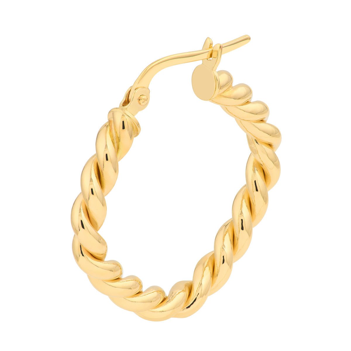 Birmingham Jewelry - 14K Yellow Gold Square Twist Rope Hoop Earrings - Birmingham Jewelry