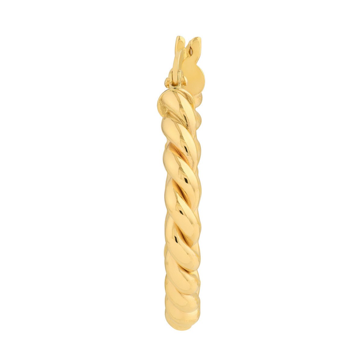 Birmingham Jewelry - 14K Yellow Gold Square Twist Rope Hoop Earrings - Birmingham Jewelry