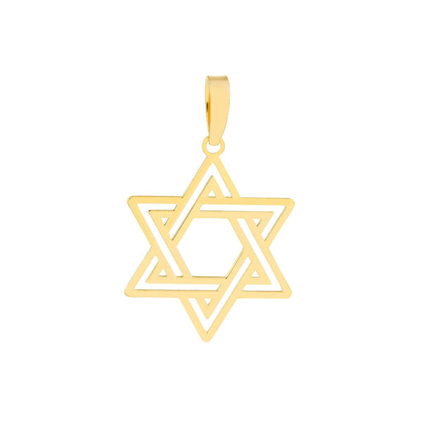 Birmingham Jewelry - 14K Yellow Gold Star Of David Pendant Interlocking - Birmingham Jewelry