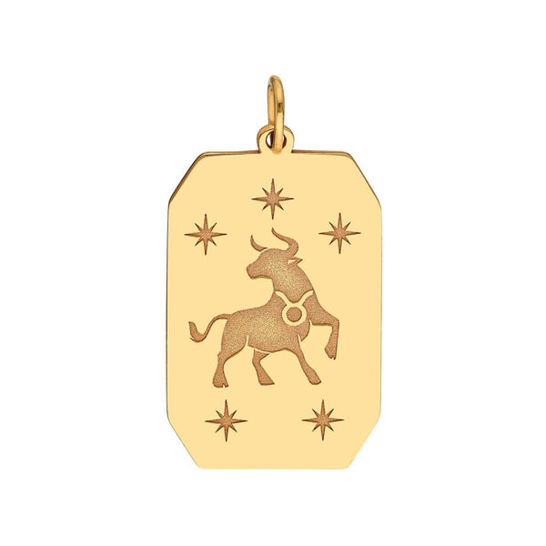 Birmingham Jewelry - 14K Yellow Gold Taurus Engraved Pendant - Birmingham Jewelry