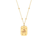 Birmingham Jewelry - 14K Yellow Gold Taurus Engraved Pendant - Birmingham Jewelry