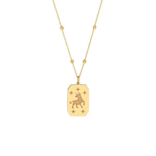 Birmingham Jewelry - 14K Yellow Gold Taurus Engraved Pendant - Birmingham Jewelry