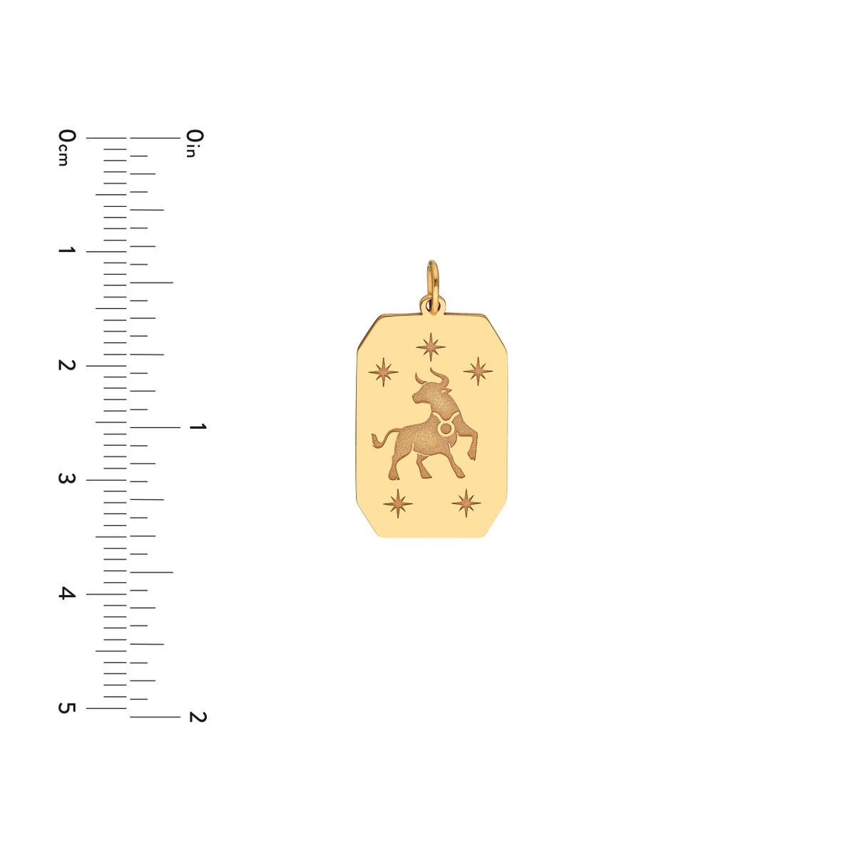 Birmingham Jewelry - 14K Yellow Gold Taurus Engraved Pendant - Birmingham Jewelry