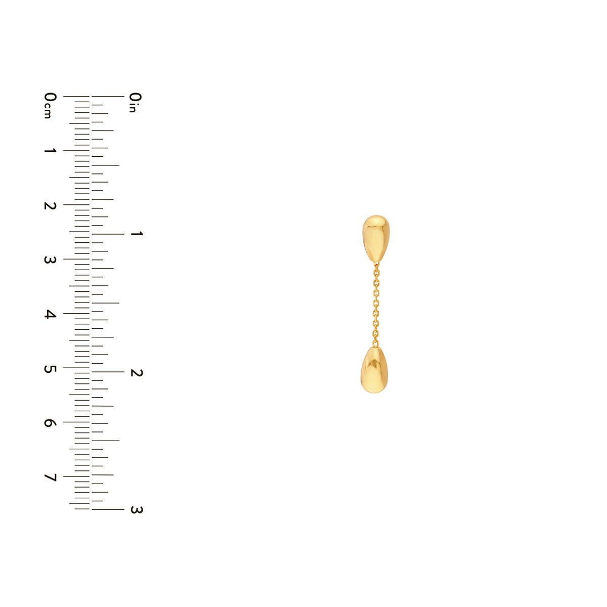 Birmingham Jewelry - 14K Yellow Gold Teardrop Cable Chain Dangle Earrings - Birmingham Jewelry