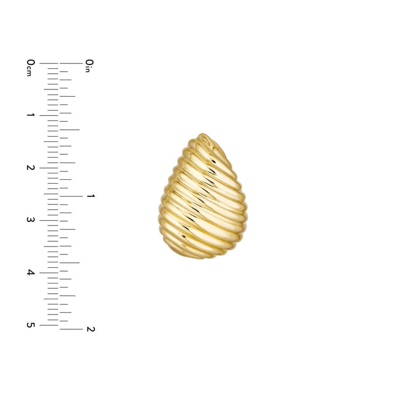 Birmingham Jewelry - 14K Yellow Gold Teardrop Graduated Swirl Earrings - Birmingham Jewelry