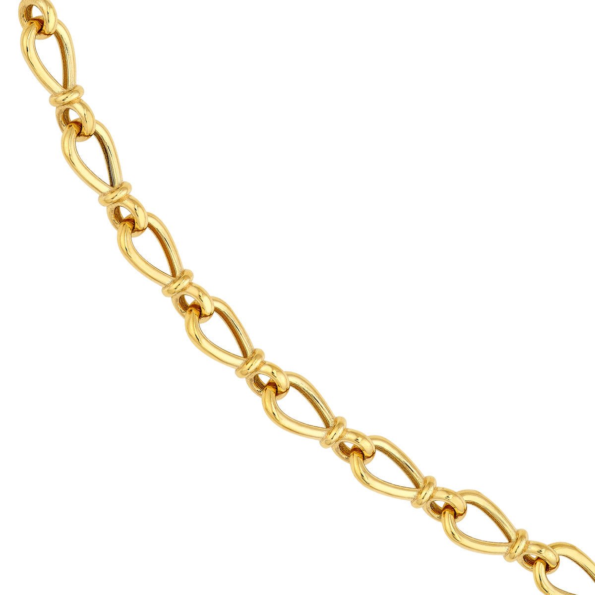 Birmingham Jewelry - 14K Yellow Gold Teardrop Link Lariat Necklace - Birmingham Jewelry