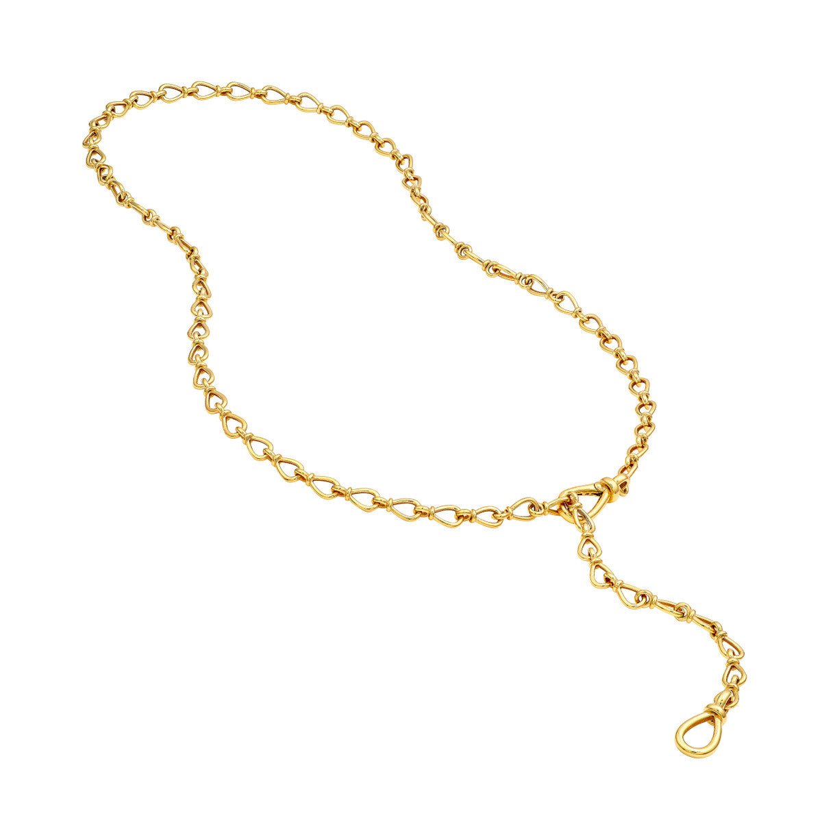 Birmingham Jewelry - 14K Yellow Gold Teardrop Link Lariat Necklace - Birmingham Jewelry
