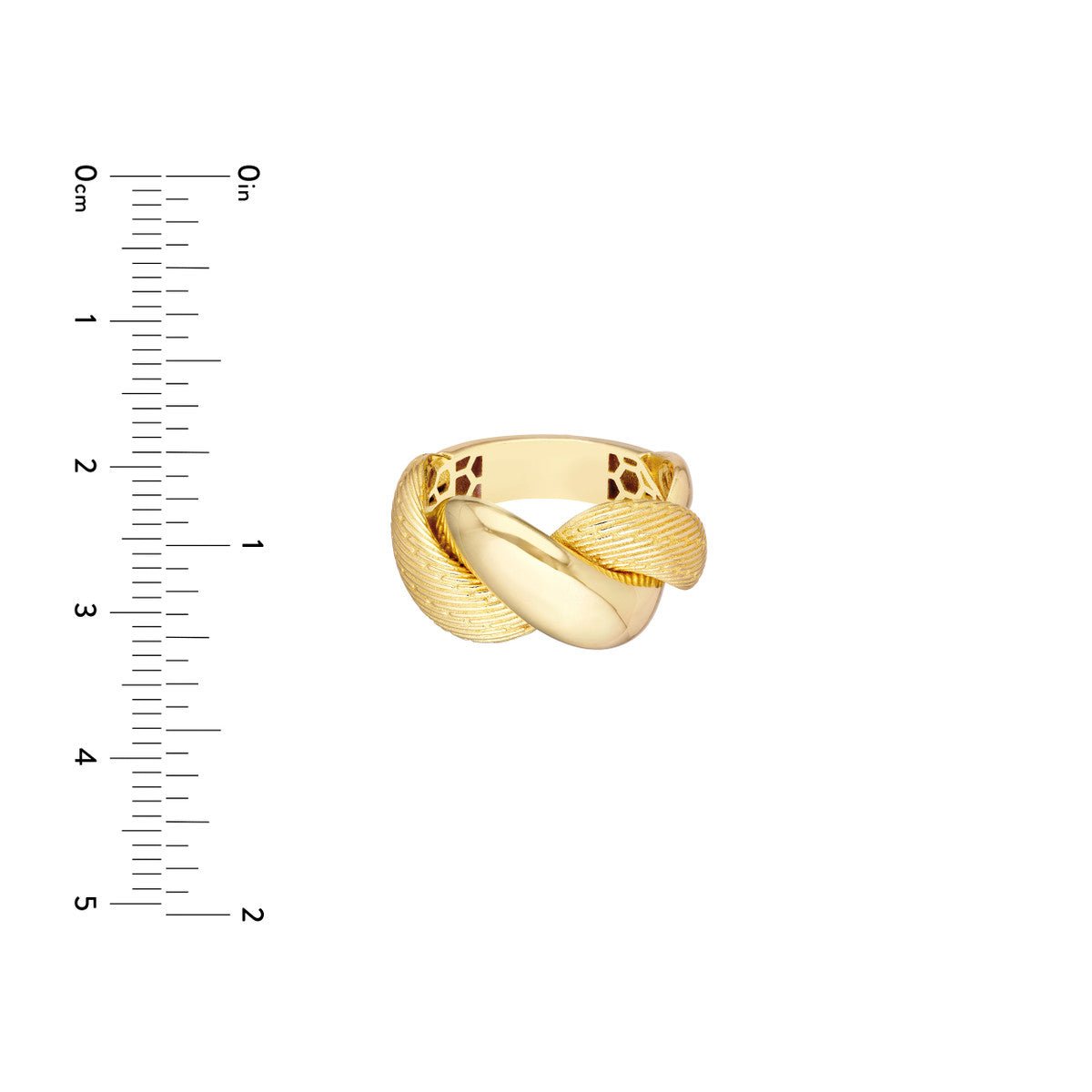 Birmingham Jewelry - 14K Yellow Gold Textured and Polished Twist Ring - Birmingham Jewelry