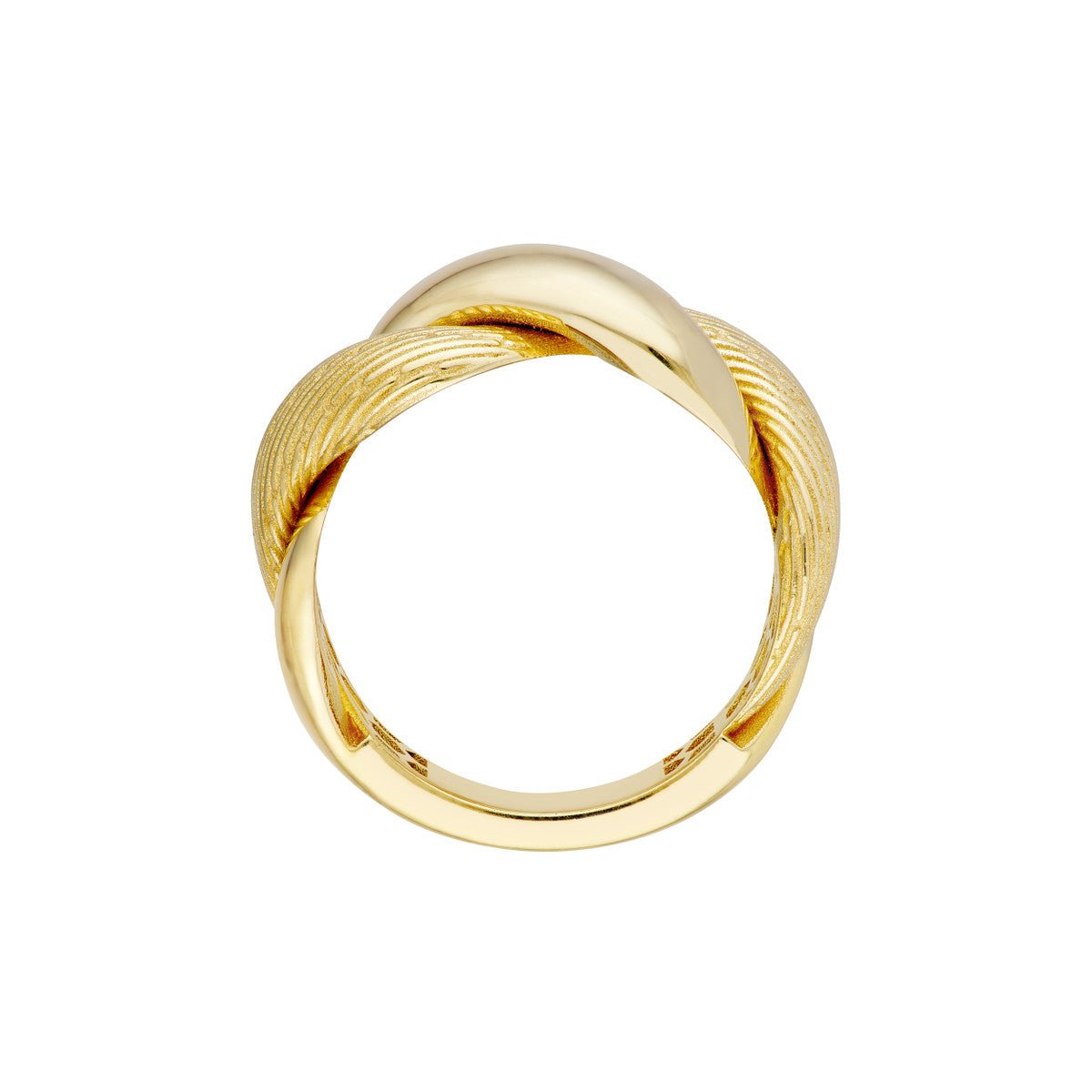 Birmingham Jewelry - 14K Yellow Gold Textured and Polished Twist Ring - Birmingham Jewelry
