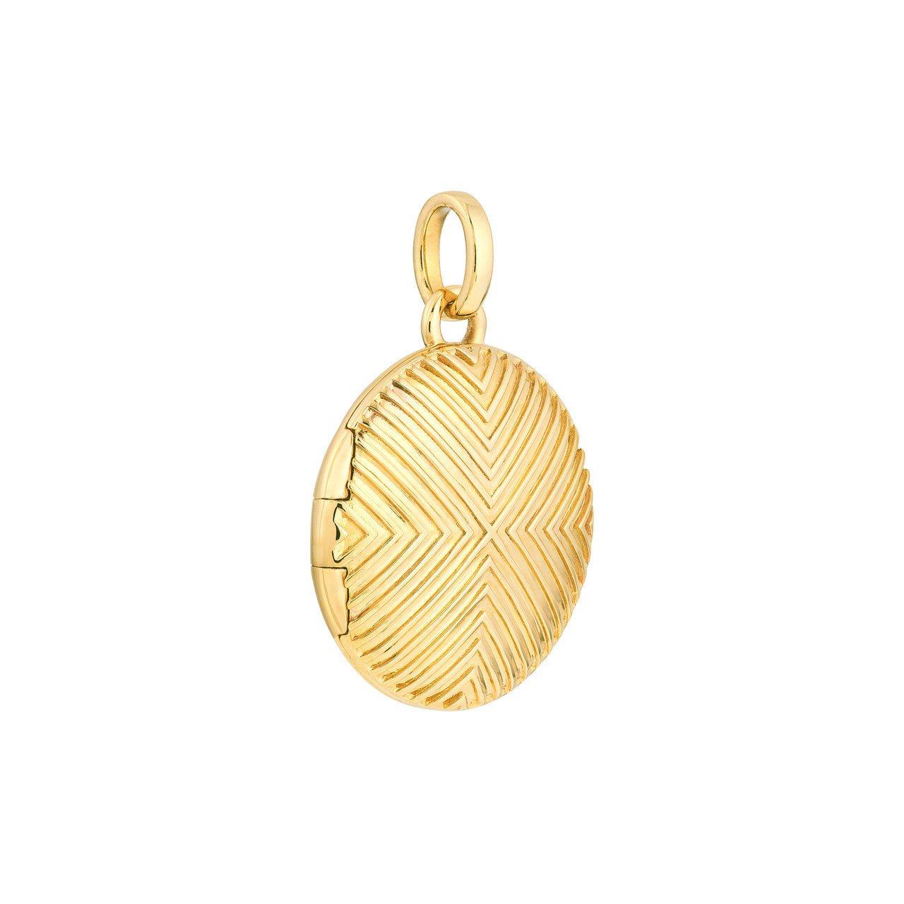 Birmingham Jewelry - 14K Yellow Gold Textured Circle Locket - Birmingham Jewelry
