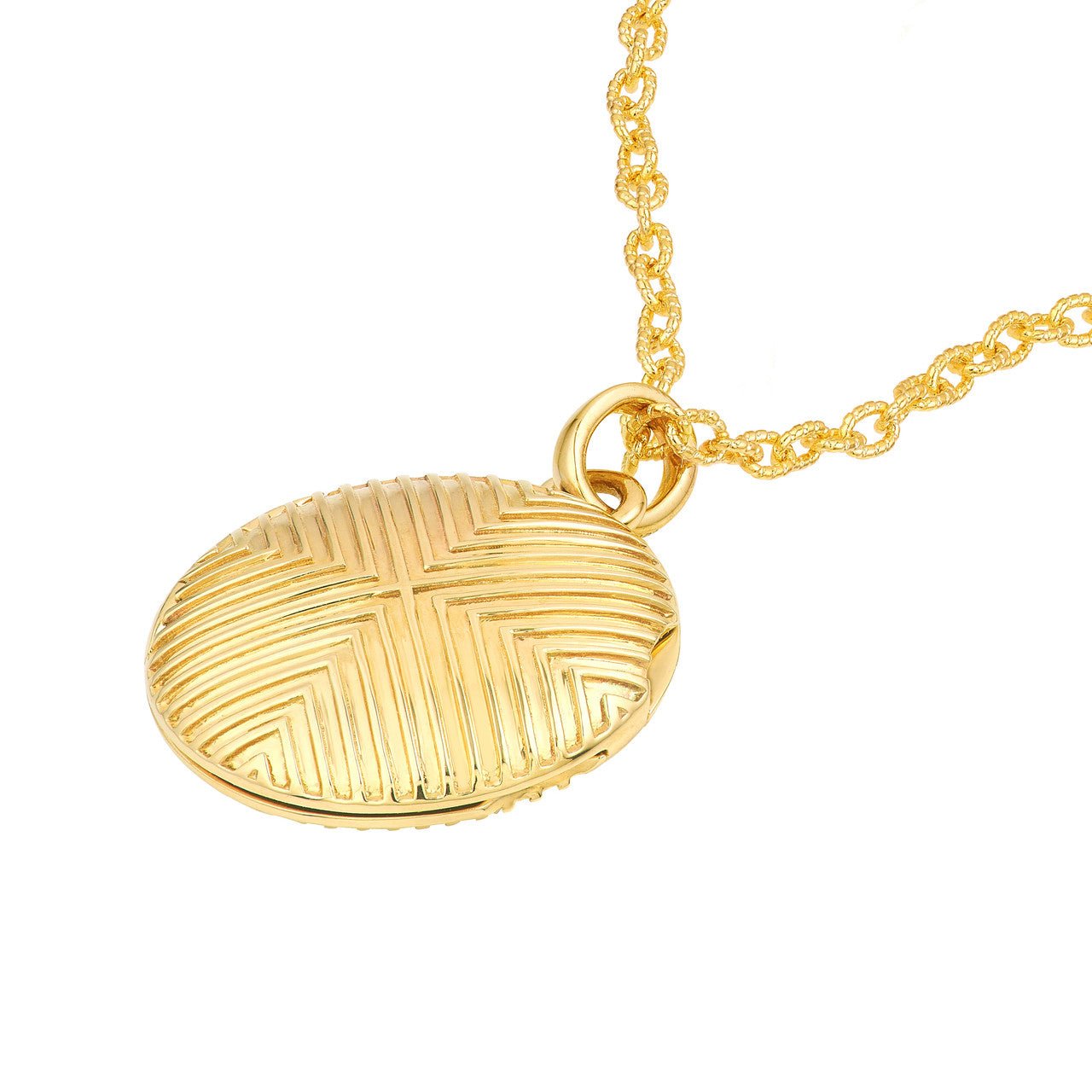 Birmingham Jewelry - 14K Yellow Gold Textured Circle Locket - Birmingham Jewelry