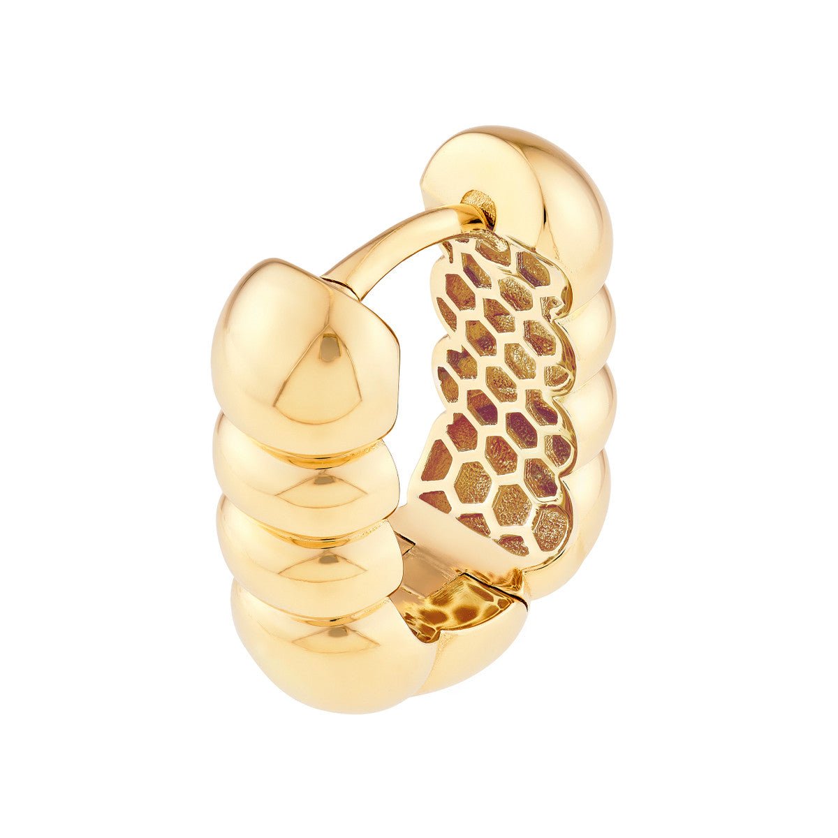 Birmingham Jewelry - 14K Yellow Gold Textured Huggies - Birmingham Jewelry