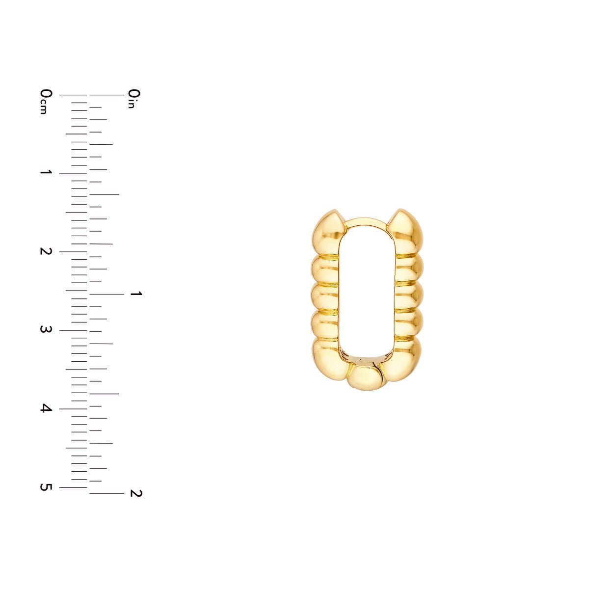Birmingham Jewelry - 14K Yellow Gold Textured Rectangular Hoops - Birmingham Jewelry