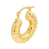 Birmingham Jewelry - 14K Yellow Gold Textured Round Hoop Earrings - Birmingham Jewelry