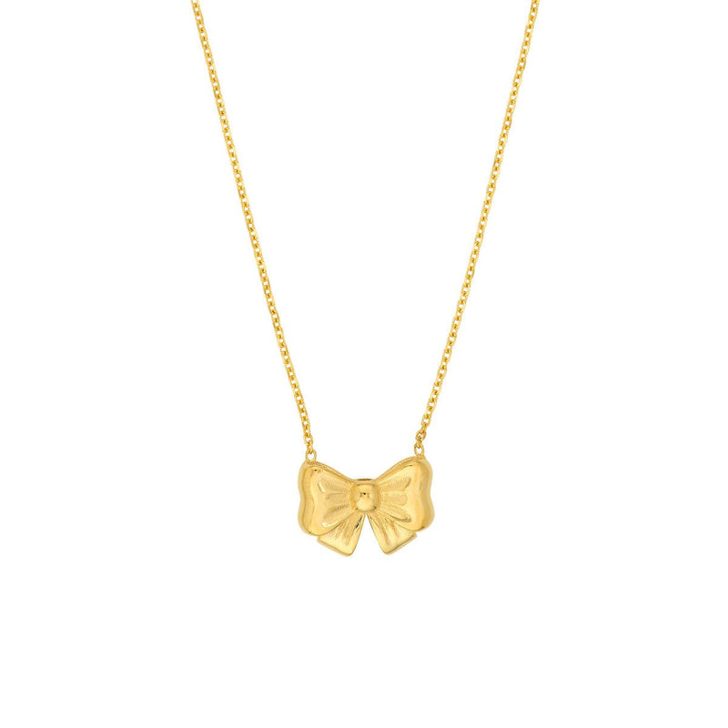 Birmingham Jewelry - 14K Yellow Gold Tied Bow Necklace - Birmingham Jewelry