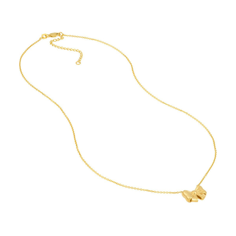 Birmingham Jewelry - 14K Yellow Gold Tied Bow Necklace - Birmingham Jewelry