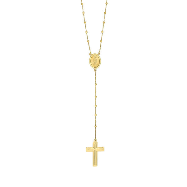 Birmingham Jewelry - 14K Yellow Gold Traditional Rosary Necklace with Cross - Birmingham Jewelry