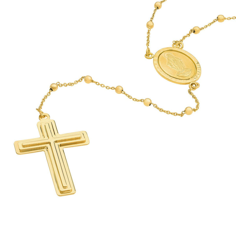 Birmingham Jewelry - 14K Yellow Gold Traditional Rosary Necklace with Cross - Birmingham Jewelry