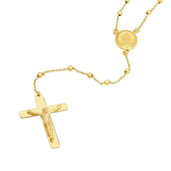 Birmingham Jewelry - 14K Yellow Gold Traditional Rosary Necklace with Crucifix - Birmingham Jewelry