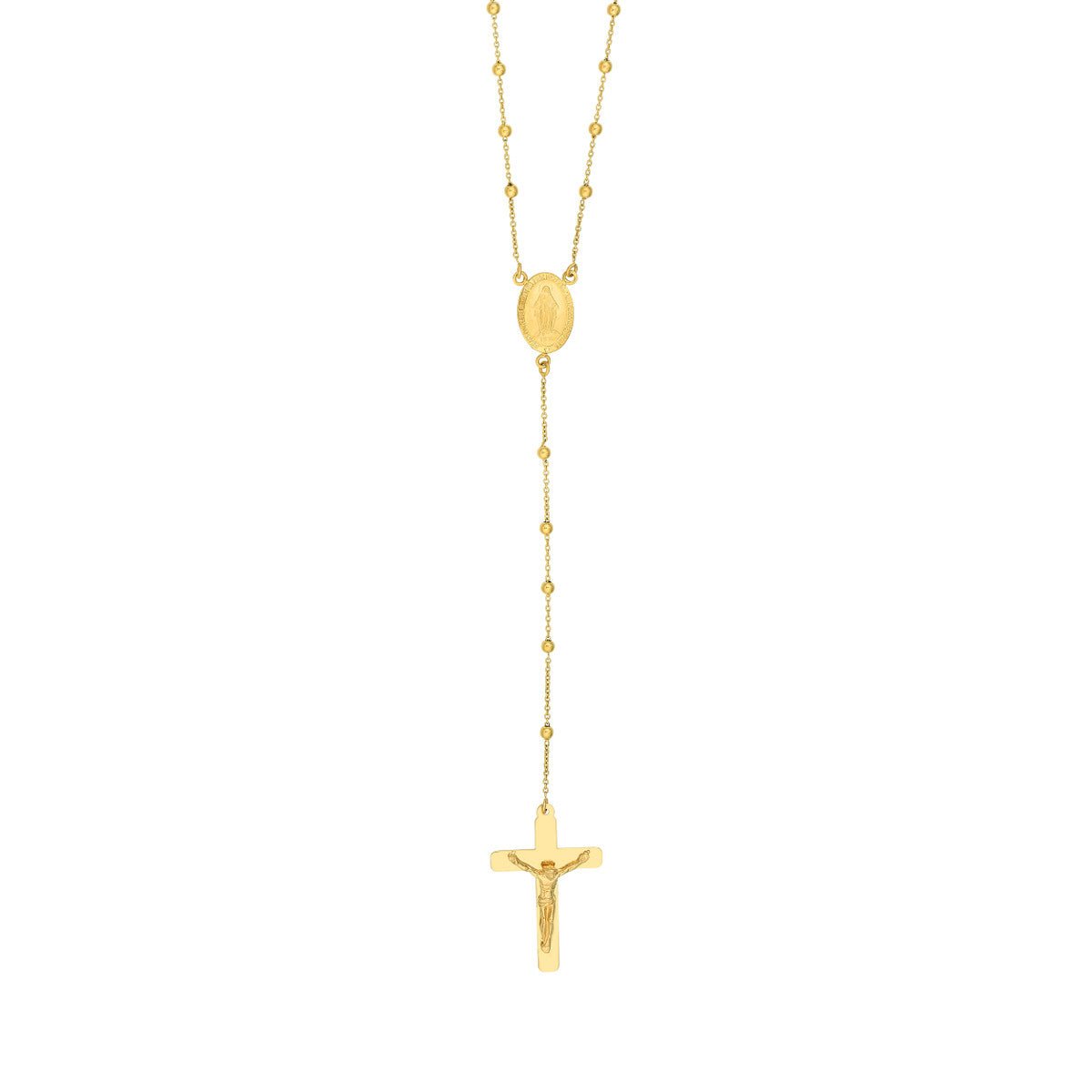 Birmingham Jewelry - 14K Yellow Gold Traditional Rosary Necklace with Crucifix - Birmingham Jewelry