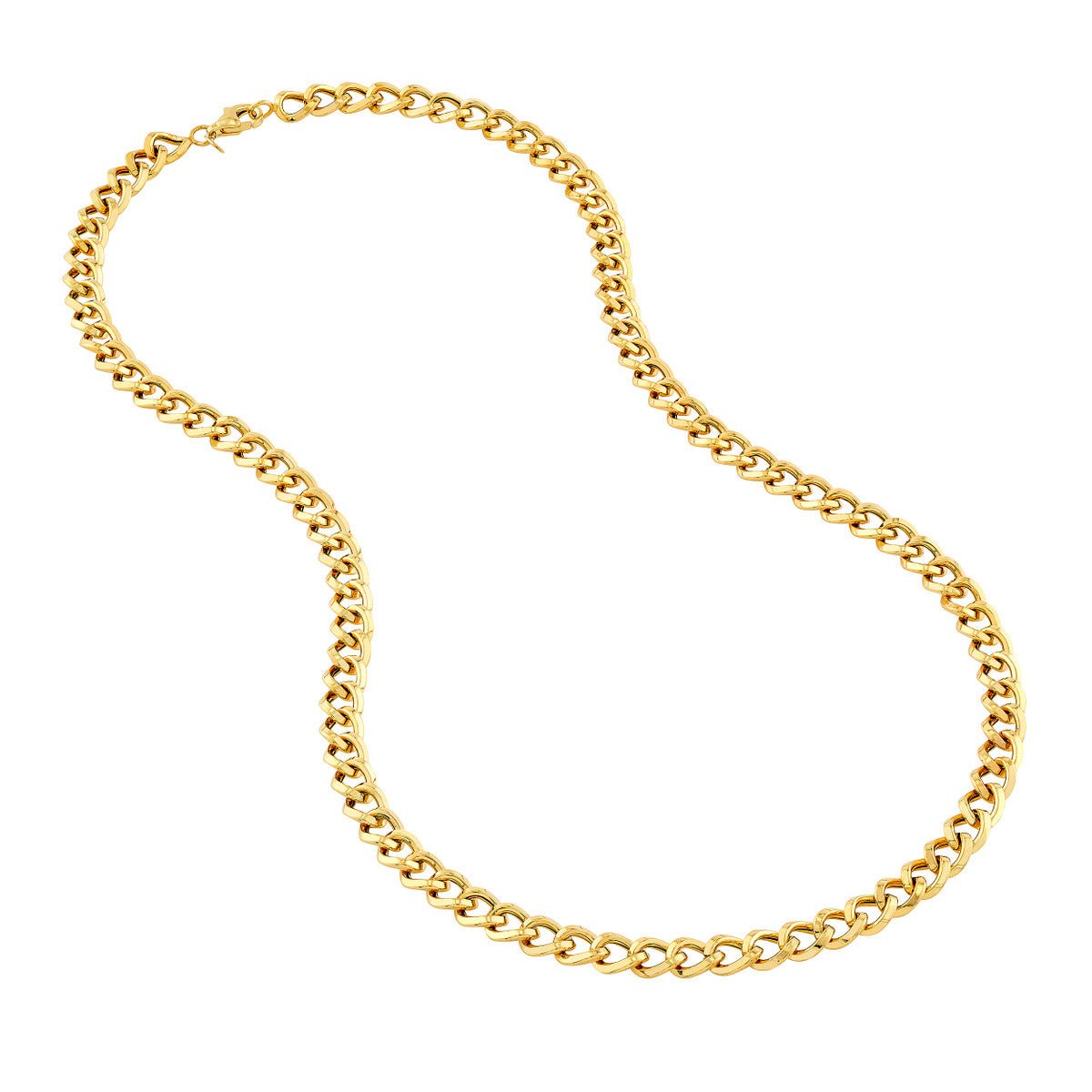 Birmingham Jewelry - 14K Yellow Gold Triangular Tube Curb Link Chain - Birmingham Jewelry