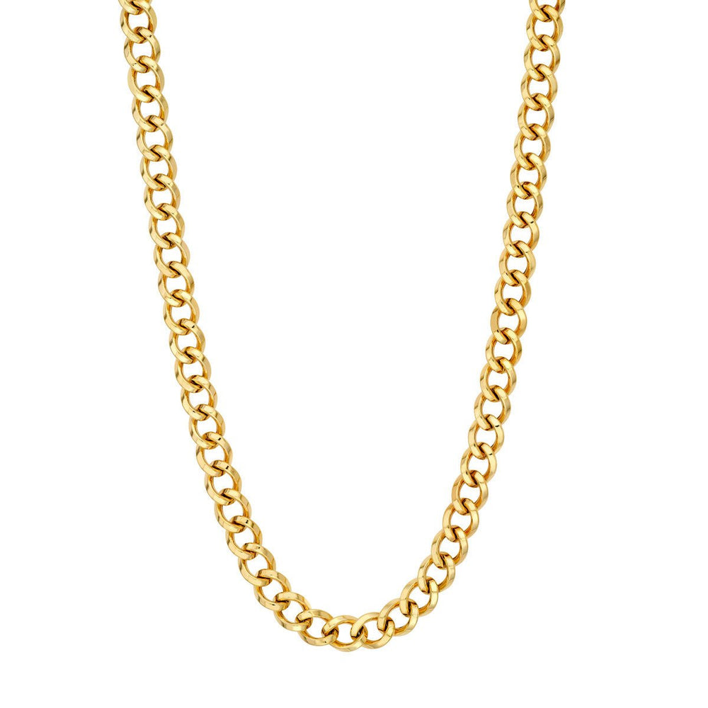 Gold Triangular Chain 14K Yellow Gold Triangular Tube Curb Link Chain