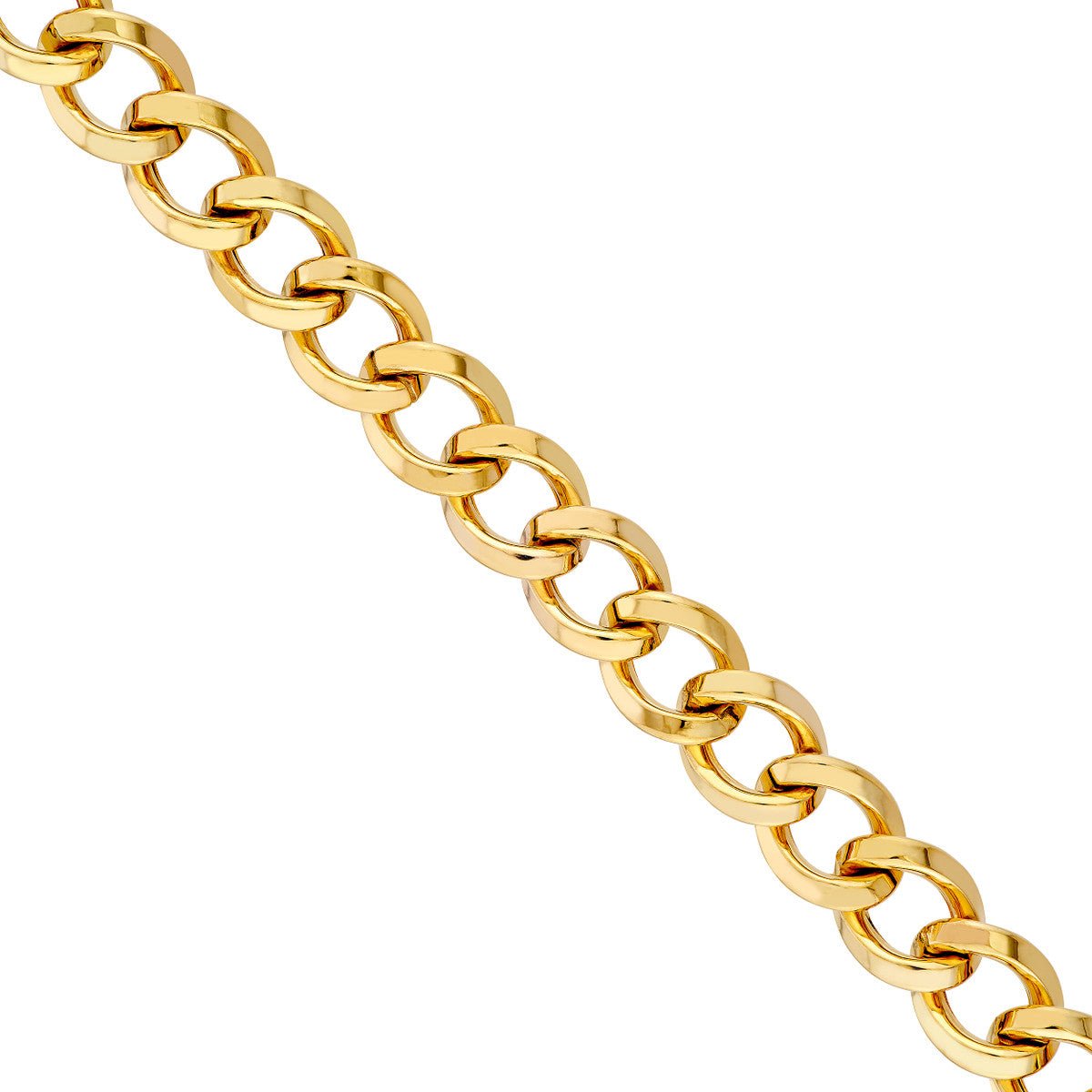 Birmingham Jewelry - 14K Yellow Gold Triangular Tube Curb Link Chain - Birmingham Jewelry