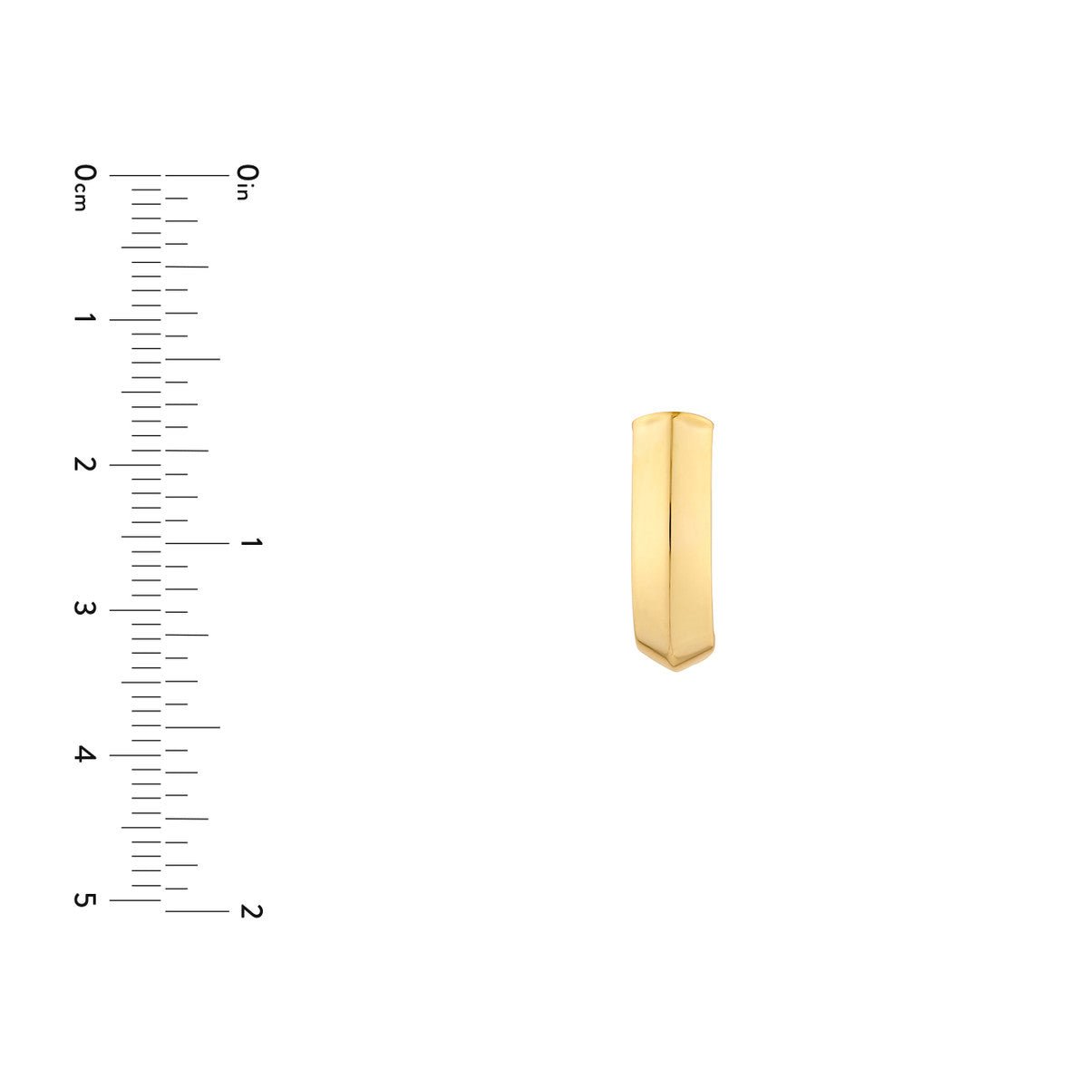 Birmingham Jewelry - 14K Yellow Gold Triangular Tube J Hoop Earrings - Birmingham Jewelry