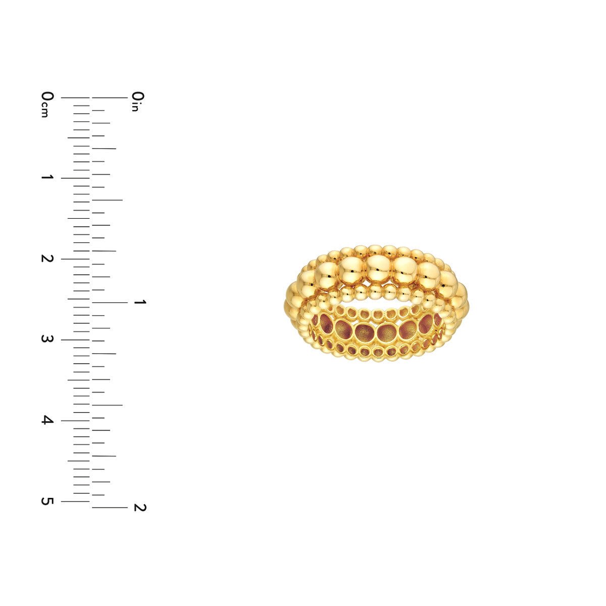 Birmingham Jewelry - 14K Yellow Gold Triple Bead Ring - Birmingham Jewelry