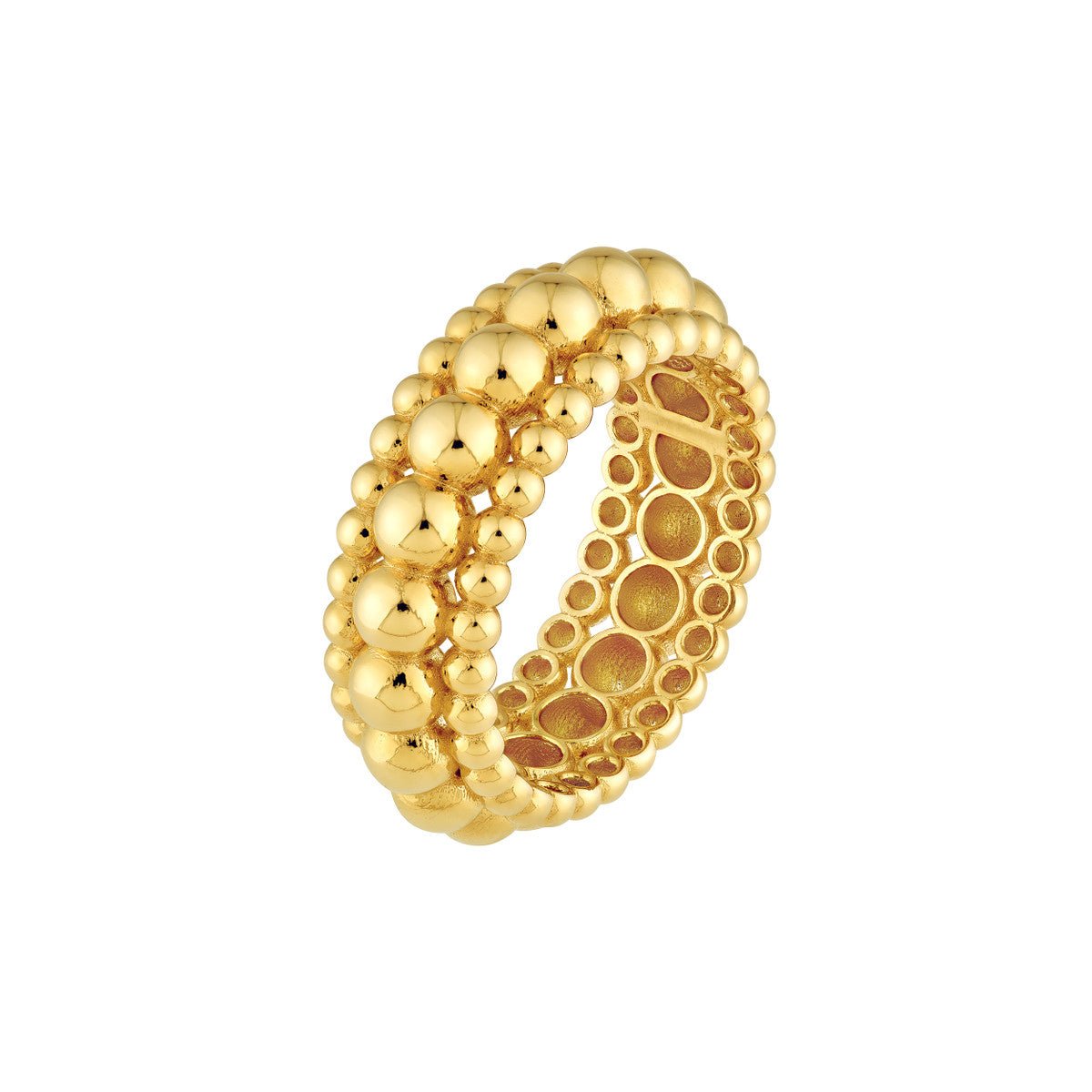 Birmingham Jewelry - 14K Yellow Gold Triple Bead Ring - Birmingham Jewelry