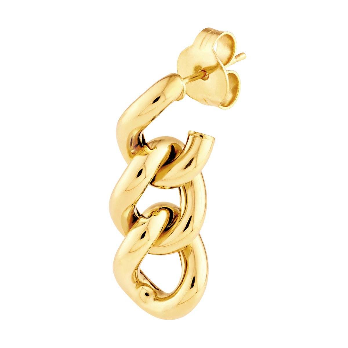 Birmingham Jewelry - 14K Yellow Gold Triple Curb Link Dangle Earrings - Birmingham Jewelry