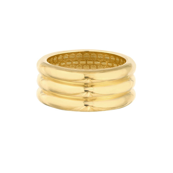 Birmingham Jewelry - 14K Yellow Gold Triple Ridge Band Ring - Birmingham Jewelry