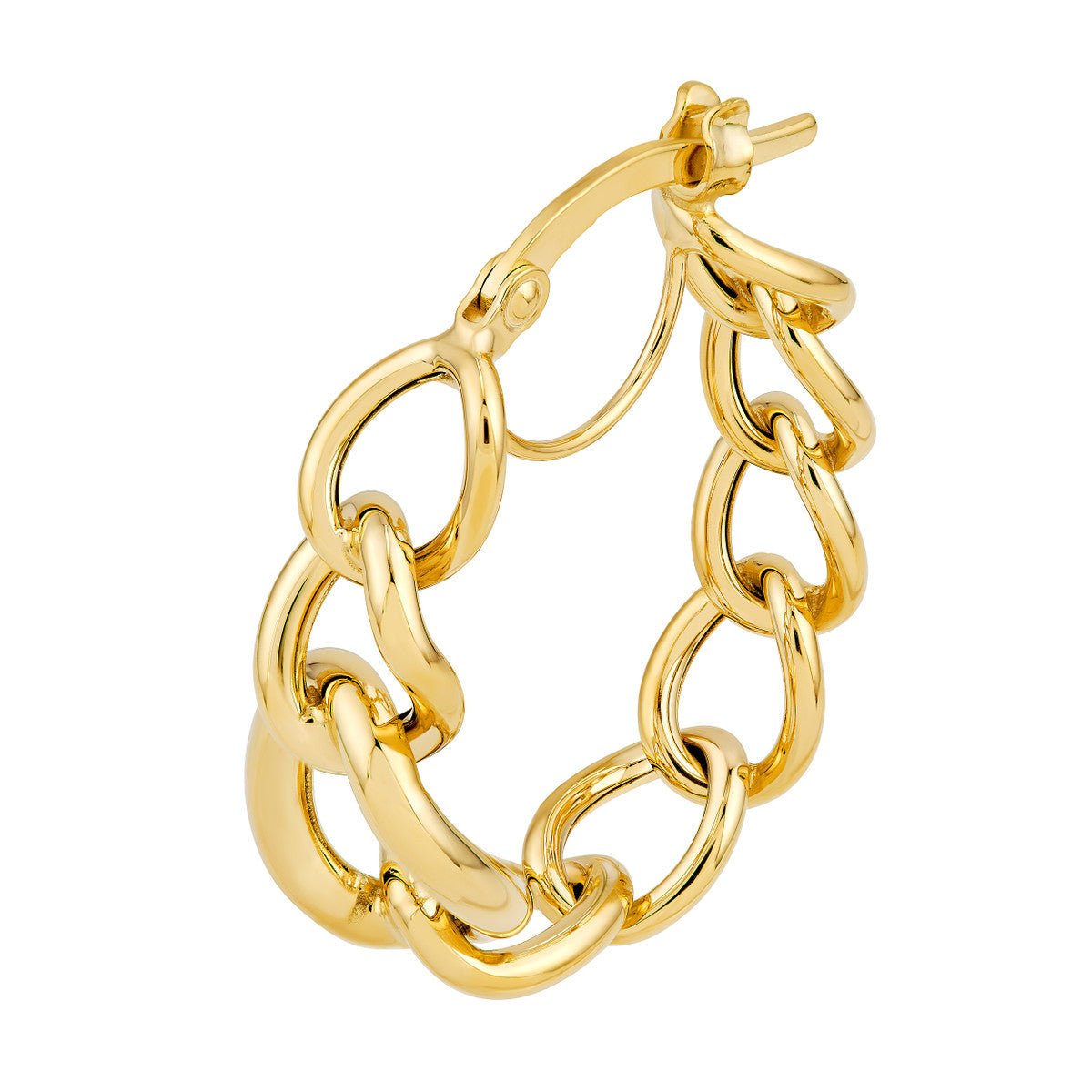 Birmingham Jewelry - 14K Yellow Gold Tube Link Hoop Earrings - Birmingham Jewelry