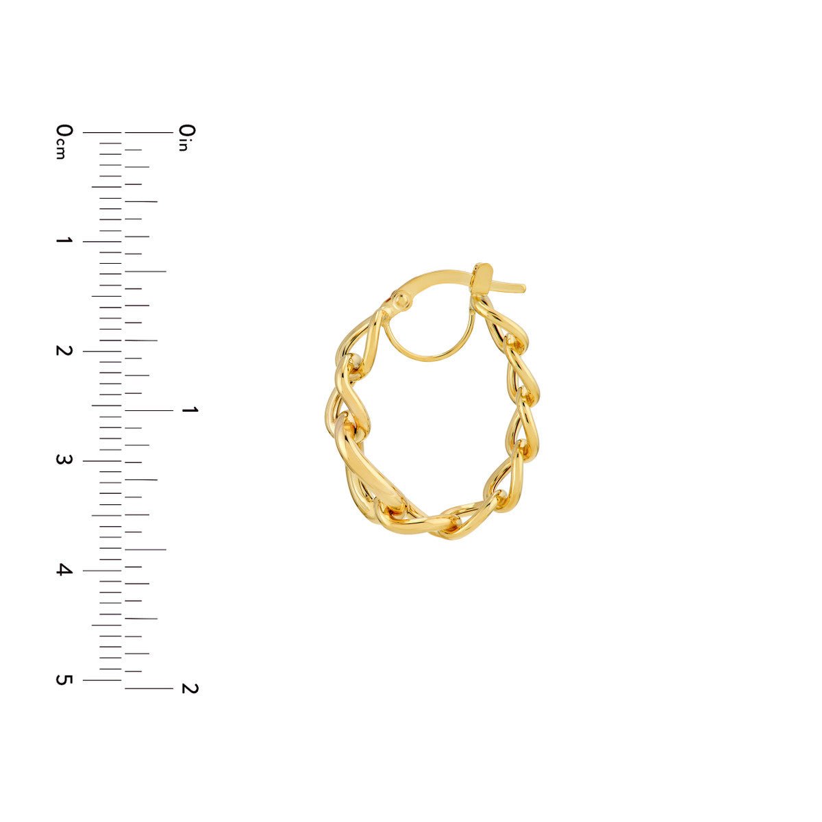 Birmingham Jewelry - 14K Yellow Gold Tube Link Hoop Earrings - Birmingham Jewelry