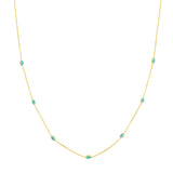 Birmingham Jewelry - 14K Yellow Gold Turquoise Enamel Evil Eye Station Necklace - Birmingham Jewelry