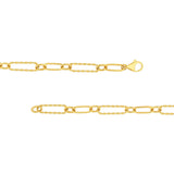 Birmingham Jewelry - 14K Yellow Gold Twist and Polished Oval Link Necklace - Birmingham Jewelry