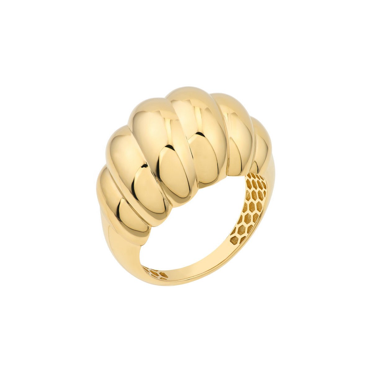 Birmingham Jewelry - 14K Yellow Gold Twisted Polished Dome Ring - Birmingham Jewelry