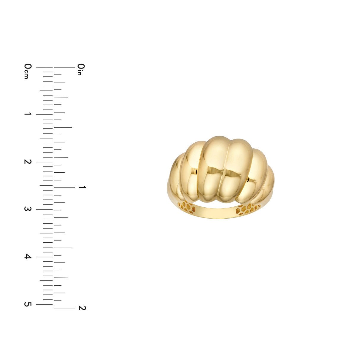 Birmingham Jewelry - 14K Yellow Gold Twisted Polished Dome Ring - Birmingham Jewelry