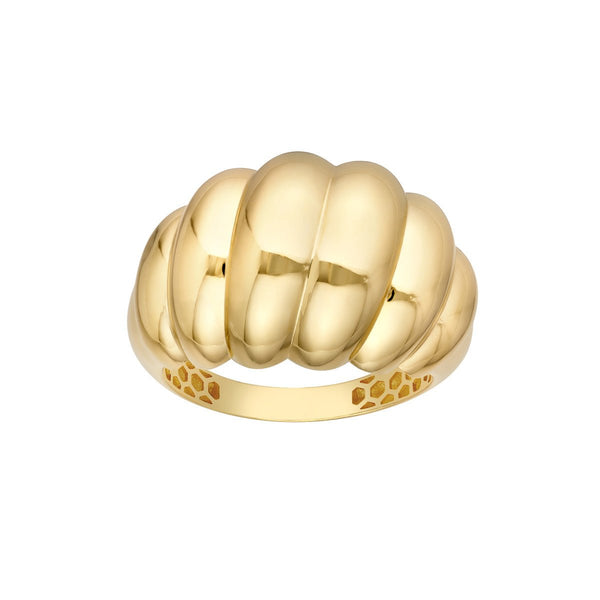 Birmingham Jewelry - 14K Yellow Gold Twisted Polished Dome Ring - Birmingham Jewelry