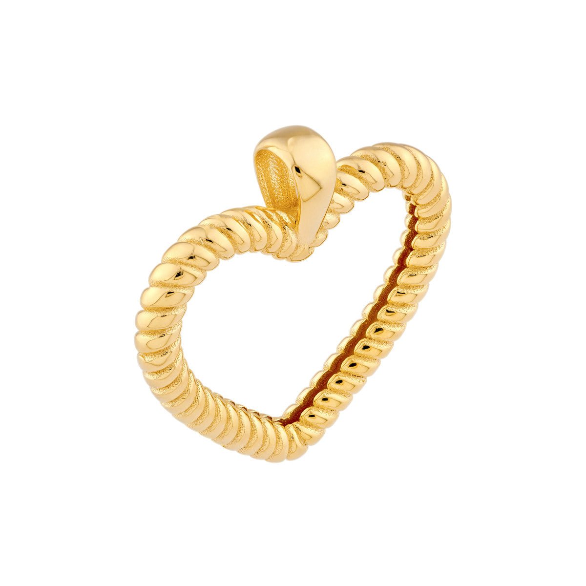 Birmingham Jewelry - 14K Yellow Gold Twisted Rope Open Heart Pendant - Birmingham Jewelry