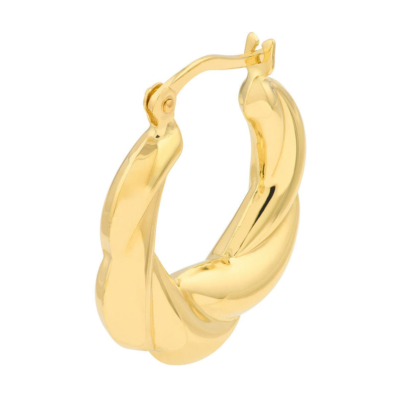 Birmingham Jewelry - 14K Yellow Gold Twisted Round Hoop Earrings - Birmingham Jewelry