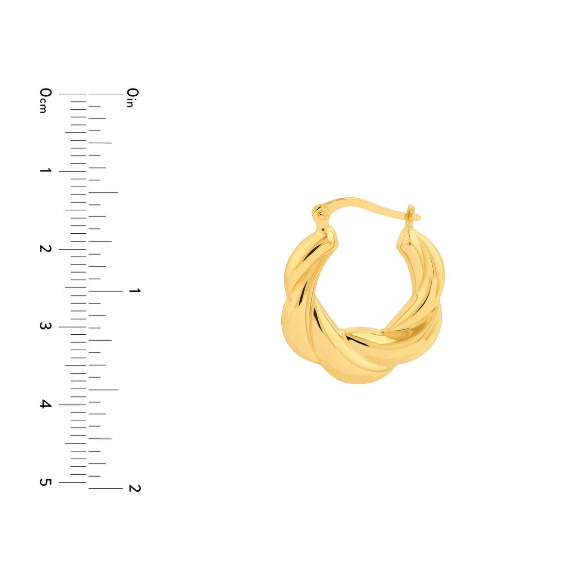 Birmingham Jewelry - 14K Yellow Gold Twisted Round Hoop Earrings - Birmingham Jewelry