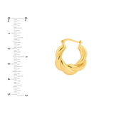 Birmingham Jewelry - 14K Yellow Gold Twisted Round Hoop Earrings - Birmingham Jewelry