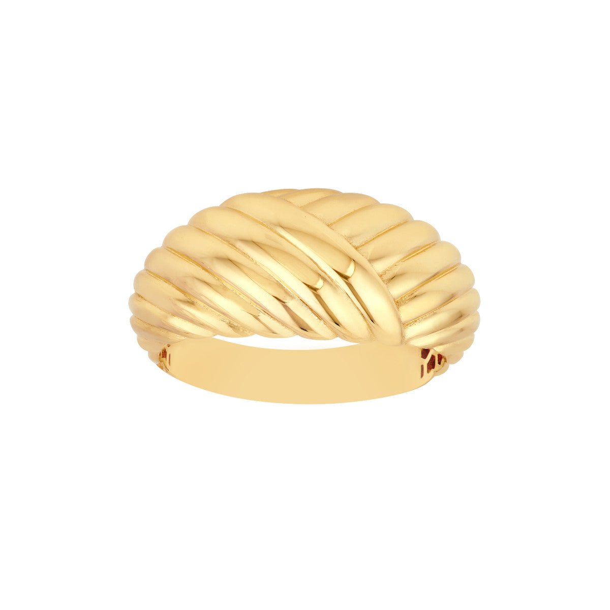 Birmingham Jewelry - 14K Yellow Gold Two - Way Textured Dome Ring - Birmingham Jewelry