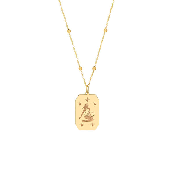 Birmingham Jewelry - 14K Yellow Gold Virgo Engraved Pendant - Birmingham Jewelry