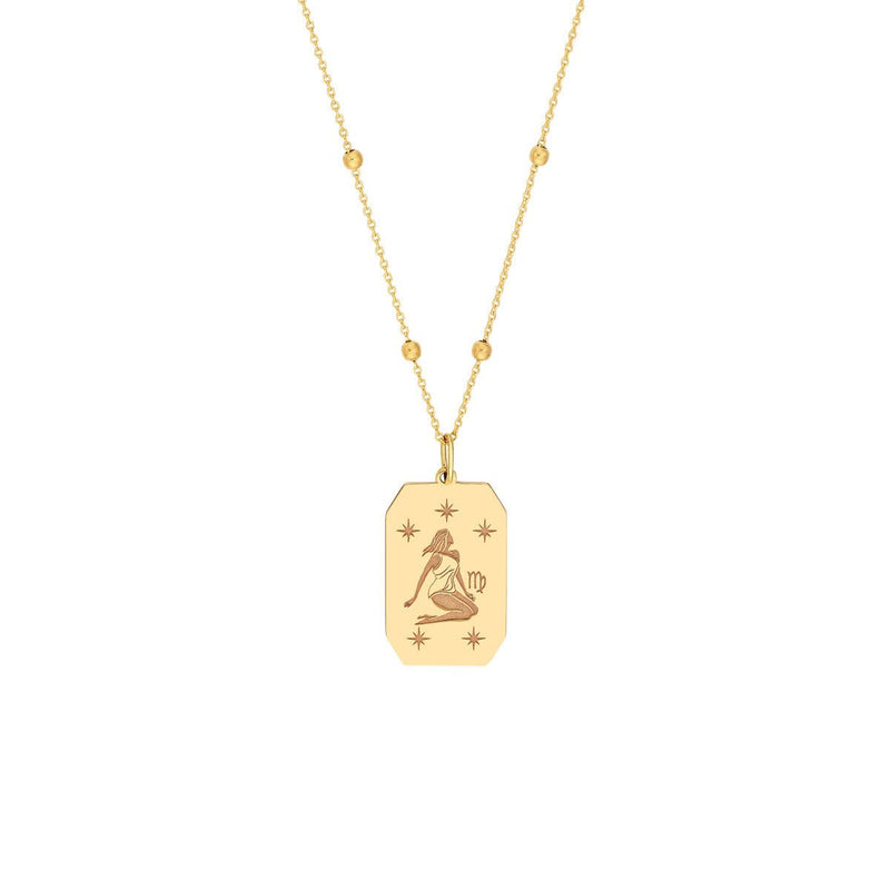 Birmingham Jewelry - 14K Yellow Gold Virgo Engraved Pendant - Birmingham Jewelry