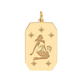 Birmingham Jewelry - 14K Yellow Gold Virgo Engraved Pendant - Birmingham Jewelry